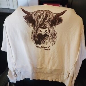 FP Movement by Free People Cream Highland Cow Sweatshirt